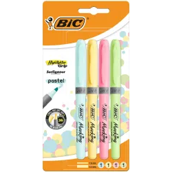 Teksta marķieris Bic Pastel 964859, 1.6 - 3.3 mm, dzeltena krās.-zaļa krās.-rozā krās., 4 gab.