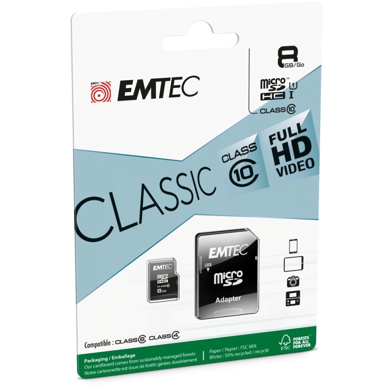 Emtec MicroSDHC 8GB Class10 Classic