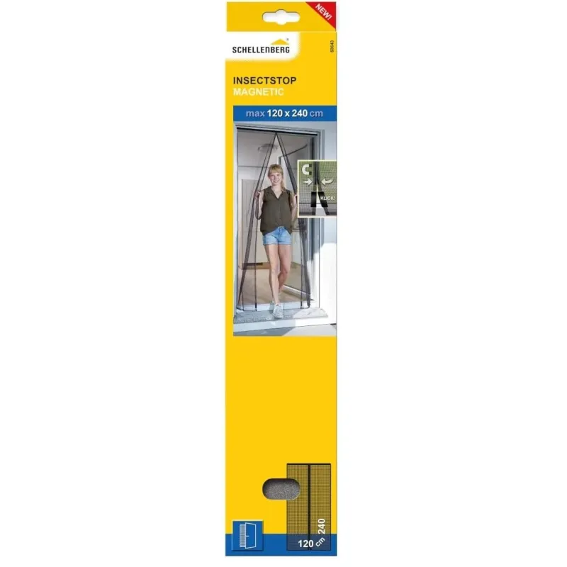 Magnētiskais durvju aizkars pret kukaiņiem Schellenberg Insetstop Magnetic 50643, antracīta, 120 cm x 240 cm