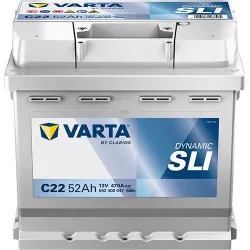 Аккумулятор Varta SLI C22, 12 В, 52 Ач, 470 а