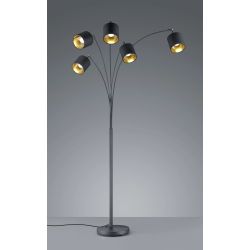 Stāvlampa tommy 2m 5xe14 melna-zelta