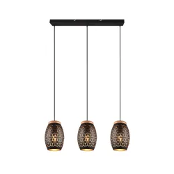 Lampa griestu bidar 3xe27 melna-zelt