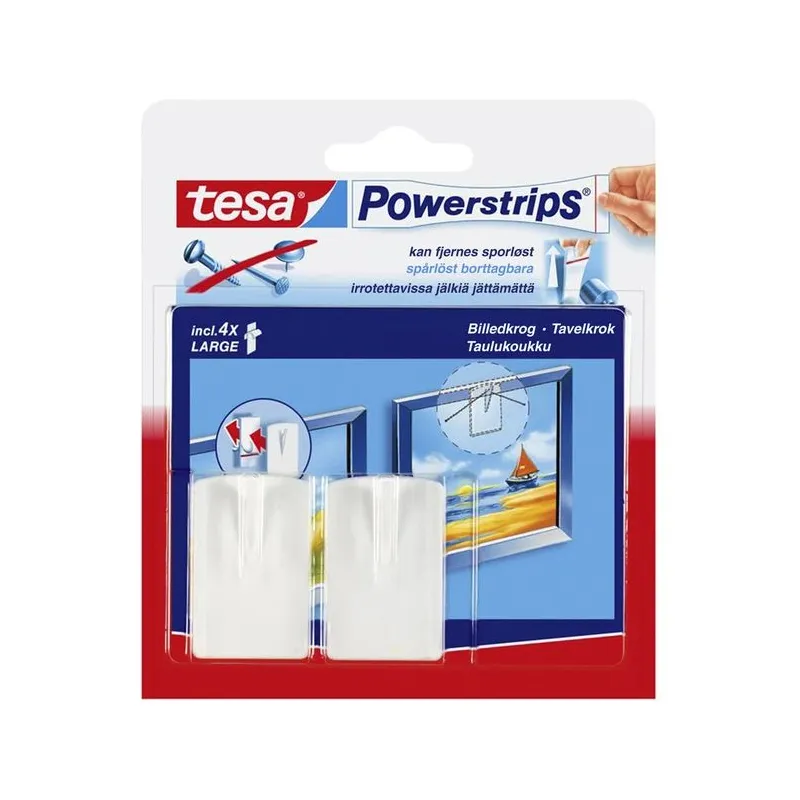 Āķis Tesa, 27 mm x 44 mm x 8 mm, balta krās.