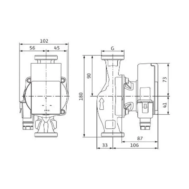 Cirkulācijas sūknis Wilo Atmos PICO 25-1-8, 180 mm, 4 - 75 W
