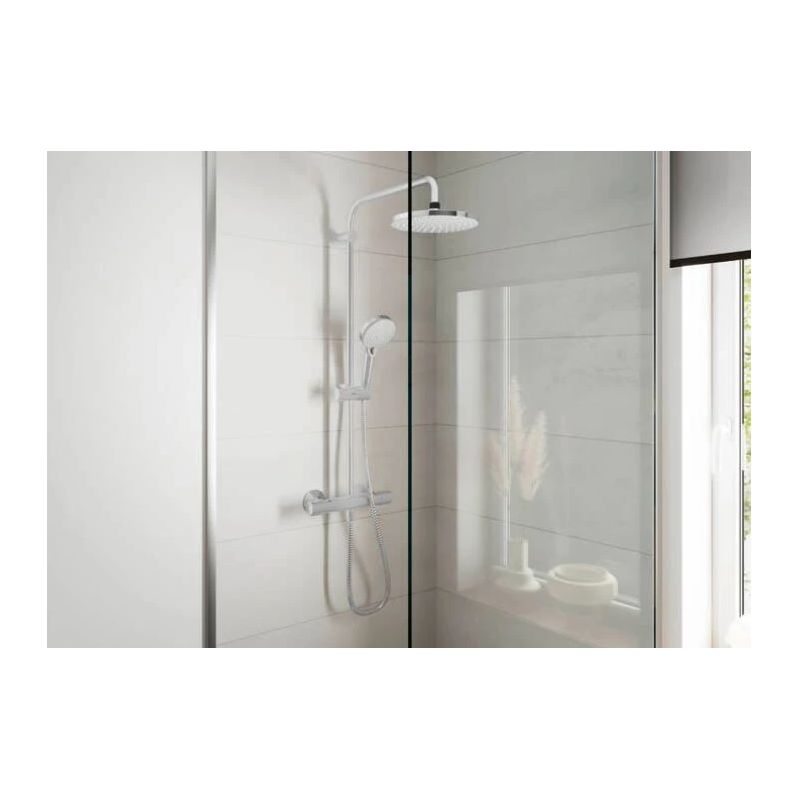 Dušas komplekts ar termostata jaucējkrānu Hansgrohe Vernis, hroma krās.