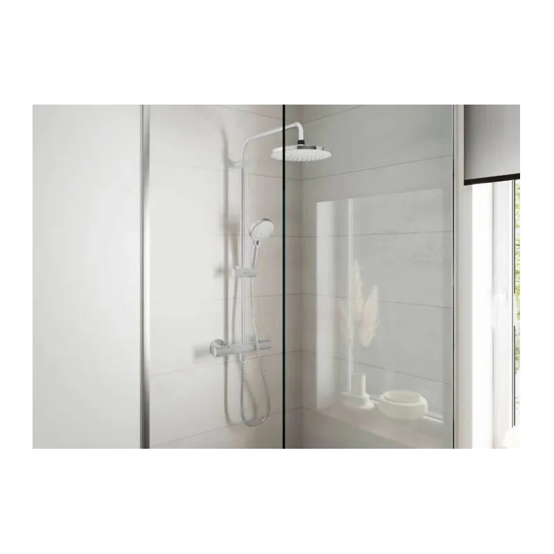 Dušas komplekts ar termostata jaucējkrānu Hansgrohe Vernis, hroma krās.
