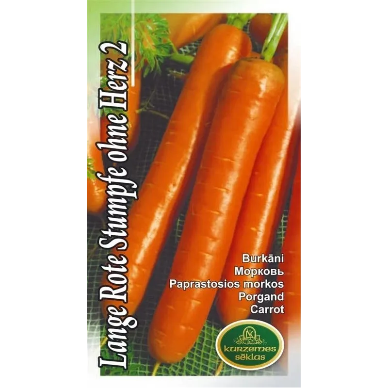 Sēklas Kurzemes sēklas, burkāns Lange Rote Stumpfe Ohne Herz 2, 6 g