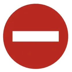 Aizlieguma zīme, 10 cm x 10 cm