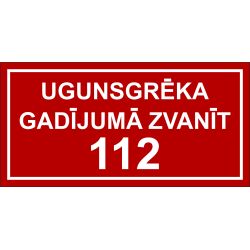 Norāde ugunsgrēka gad.zvanīt 112 20x10