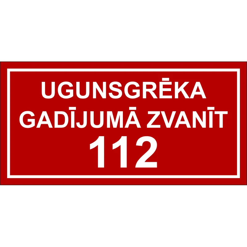 Ugunsdrošības zīme LNUGZ20, 20 cm x 10 cm