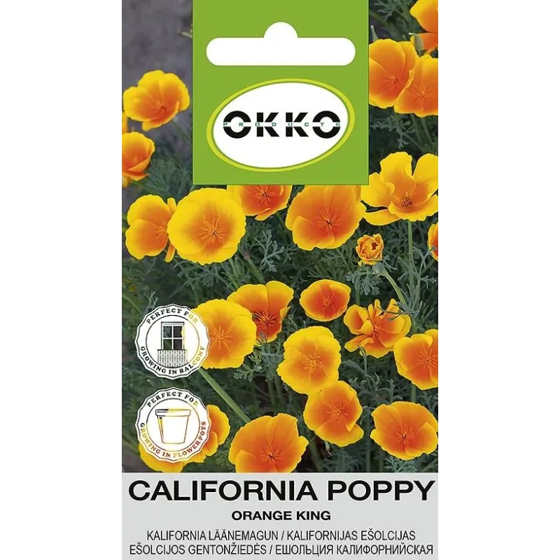 Sēklas Okko ešolcijas Orange King, 0.7 g