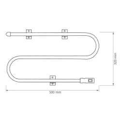 Elektriline rätikuradiator Thema Lux BK-112AW, must v., 50 cm x 32 cm, 45 W