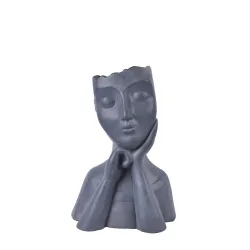 Dekoratīvais puķu pods Seja LT34797-PC, 25 cm x 20 cm x 37 cm, pelēka krās.