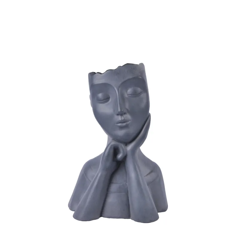 Dekoratīvais puķu pods Seja LT34797-PC, 25 cm x 20 cm x 37 cm, pelēka krās.