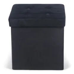 Pufs Domoletti, melna, 38 cm x 38 cm x 38 cm