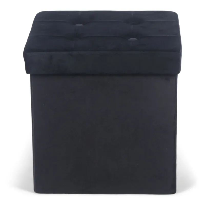 Pufs mateo tufting 38x38x38 cm melns