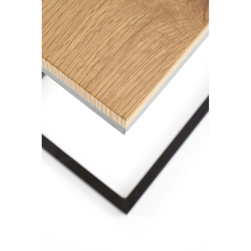 Žurnalinis staliukas Nisa, ąžuolo sp.-juoda sp., 40 cm x 30 cm x 60 cm