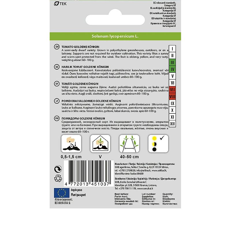 Sēklas dārzeņu tomāti gold.konigin0.1g