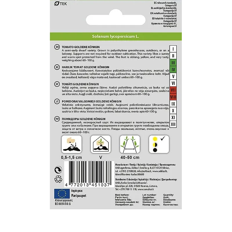 Sēklas Okko, tomāti GOLDENE KONIGIN, 0.1 g