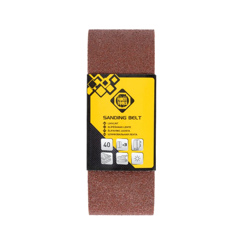 Šlifavimo juosta FORTE TOOLS. Nr. 40. 75×457. 3 vnt.