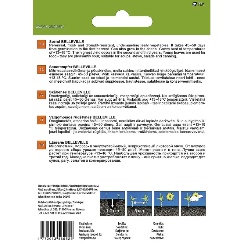 Sēklas Garden Center, skābenes BELLEVILLE, 2 g