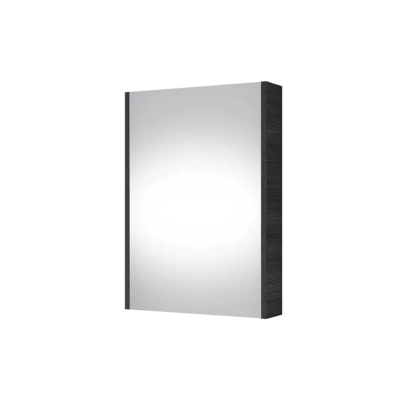 Piekarināms vannas istabas skapis ar spoguli Riva, woodflow ash krās., 13.8 cm x 47.6 cm x 67.6 cm