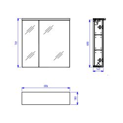 Skapītis vannas sv 70rv-2 beige