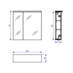 Skapītis vannas sv 70rv-2 beige