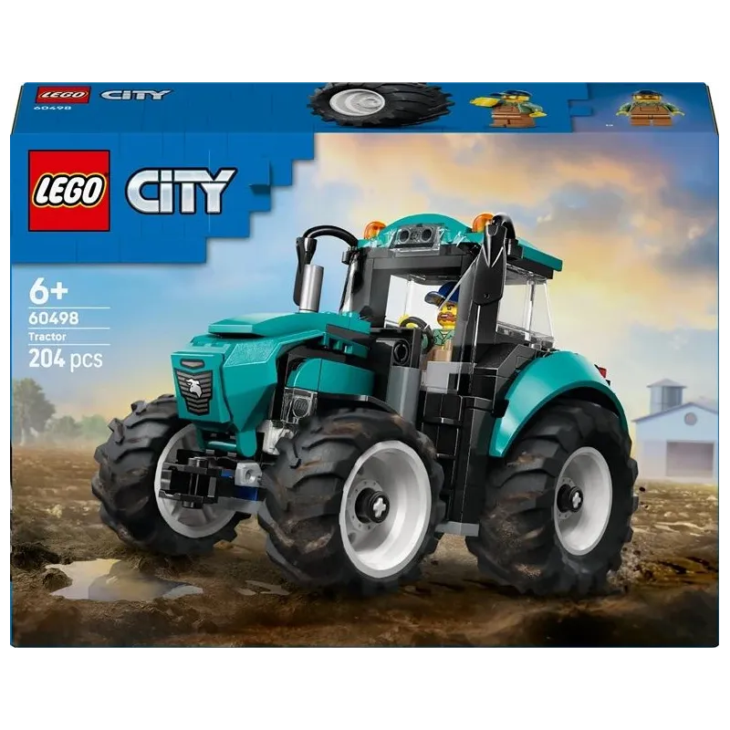 Konstruktors LEGO City Traktors, rotaļlietas būvēšanas komplekts un minifigūra 60498, 204 gab.