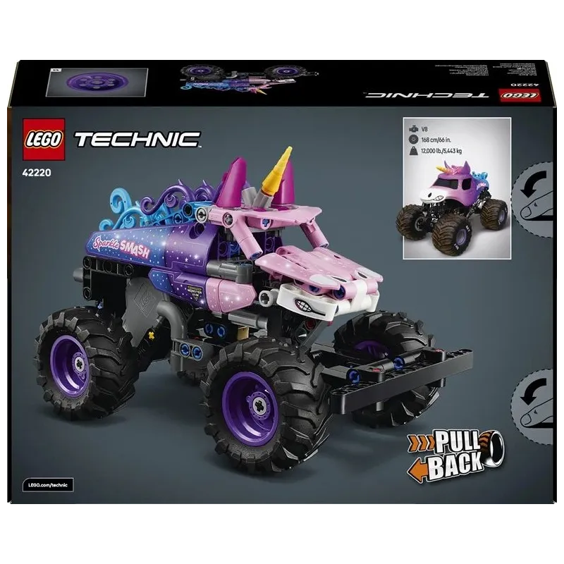 Konstruktorius LEGO Technic Spyruoklinis Monster Jam Sparkle Smash 42220, 243 vnt.