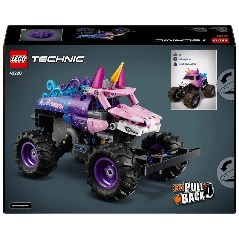 Konstruktorius LEGO Technic Spyruoklinis Monster Jam Sparkle Smash 42220, 243 vnt.