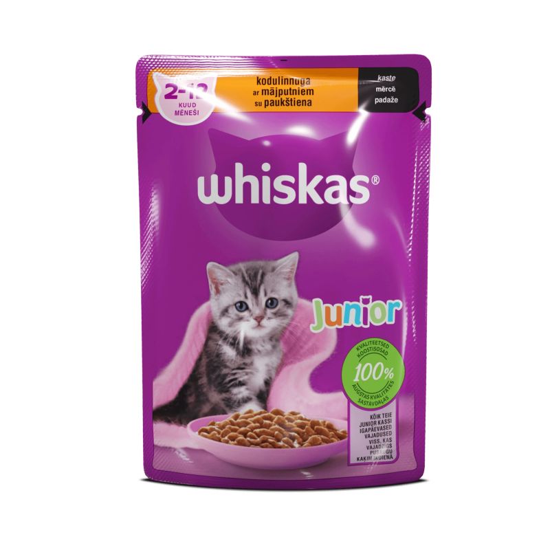 Konservi kaķēniem whiskas putna gaļa 85g