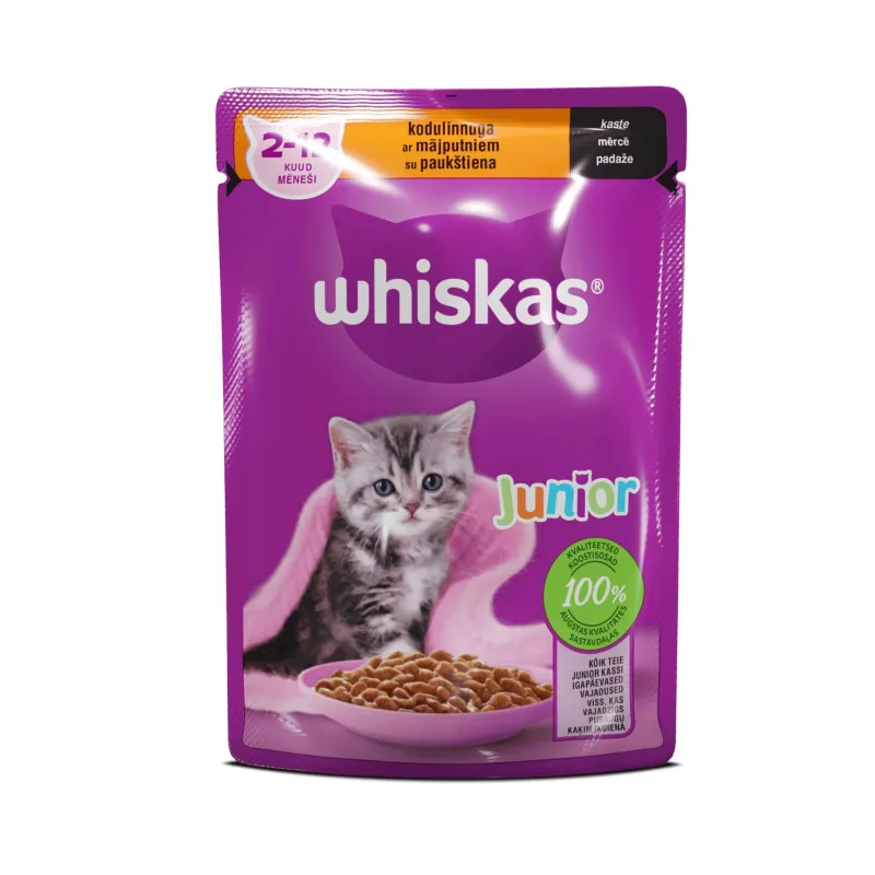 Mitrā kaķu barība Whiskas Poultry, mājputnu gaļa, 0.085 kg