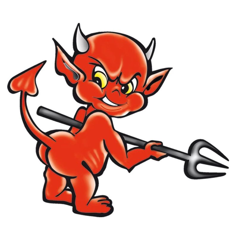 Auto uzlīme velns ar dakšu 11x10.5cm