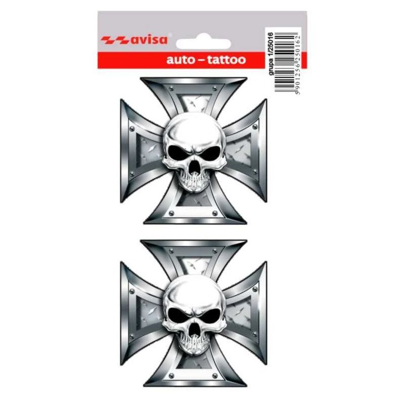 Auto uzlīme krusts 8x8cm 2gab