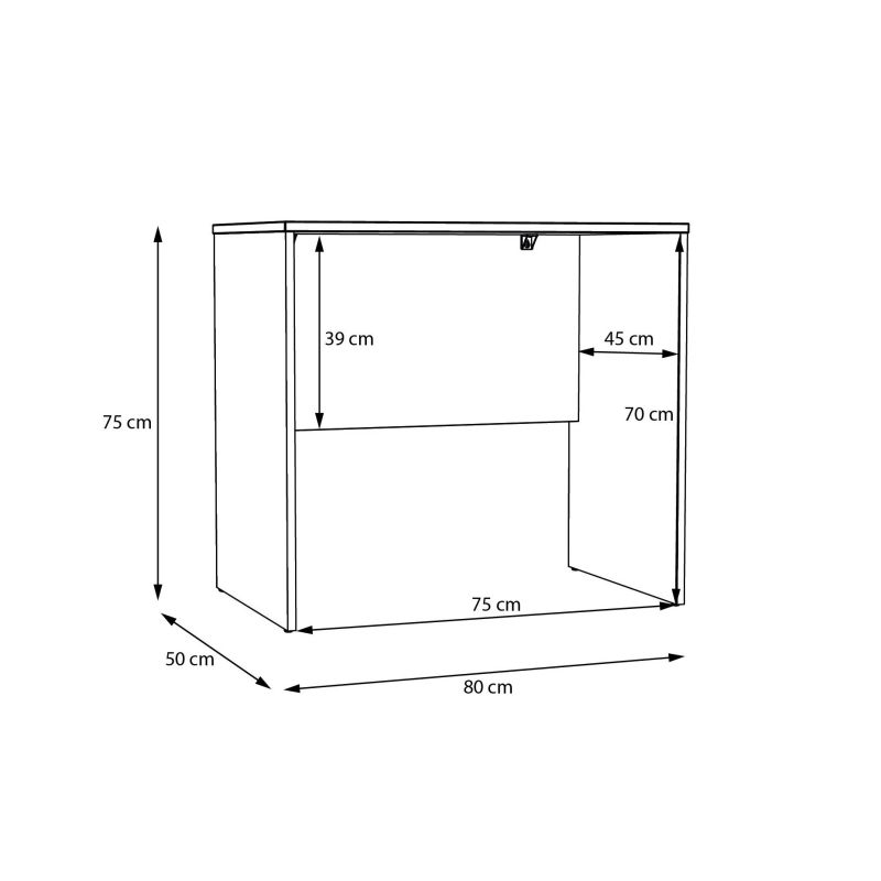 Rakstāmgalds dbbb111-d30f 80x50x75cm oz.