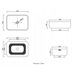Izlietne uzliekama uz virsmas 45cm balta