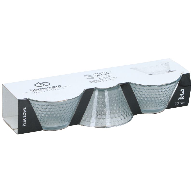 Stikla bļodas peta 300ml 3gab