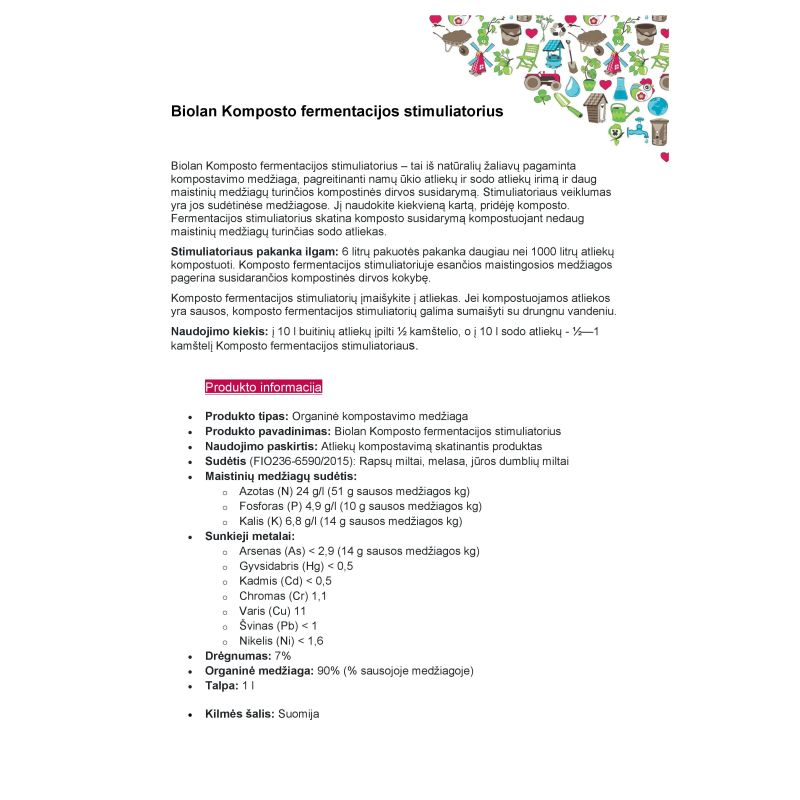 Komposta ierosinātājs biolan 1l