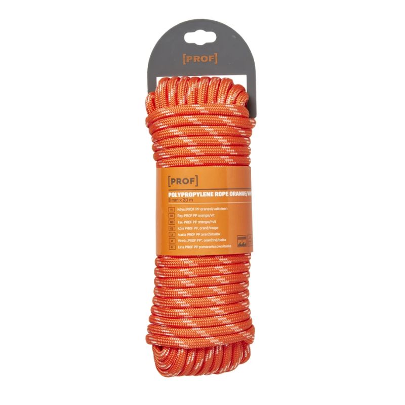 Aukla prof pp oranža-balta 8mmx20m