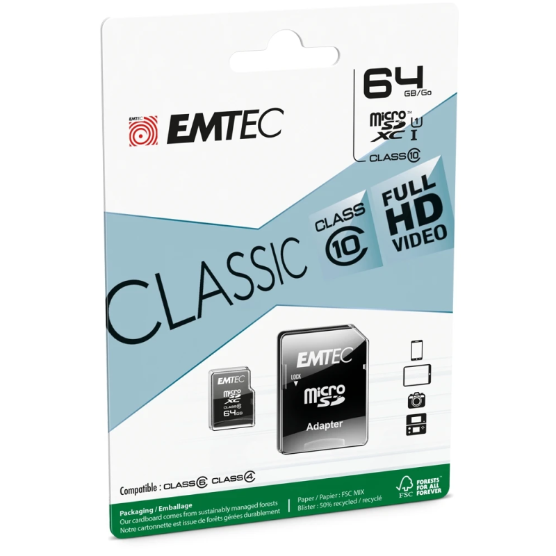 Emtec MicroSDXC 64GB Class10 Classic
