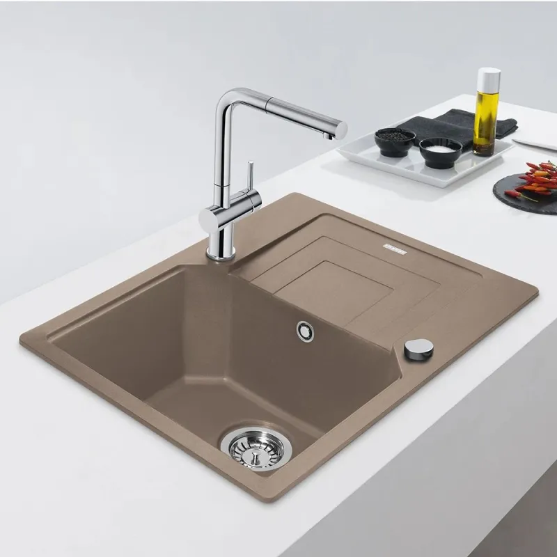 Virtuves izlietne Franke Urban UBG 611-62, granīts, 62 cm x 50 cm x 22 cm, brūna krās.-bēša krās.