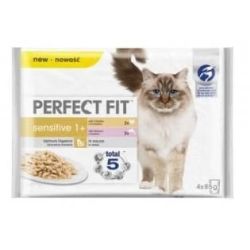 Mitrā kaķu barība Perfect Fit, vistas gaļa, 0.085 kg x 4 gab.