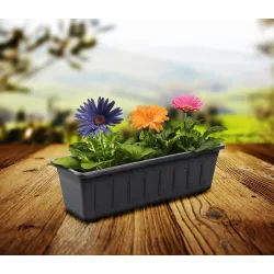 Balkona stādītājs Plastkon 7124, plastmasa, 40 cm x 17 cm, antracīta krās.