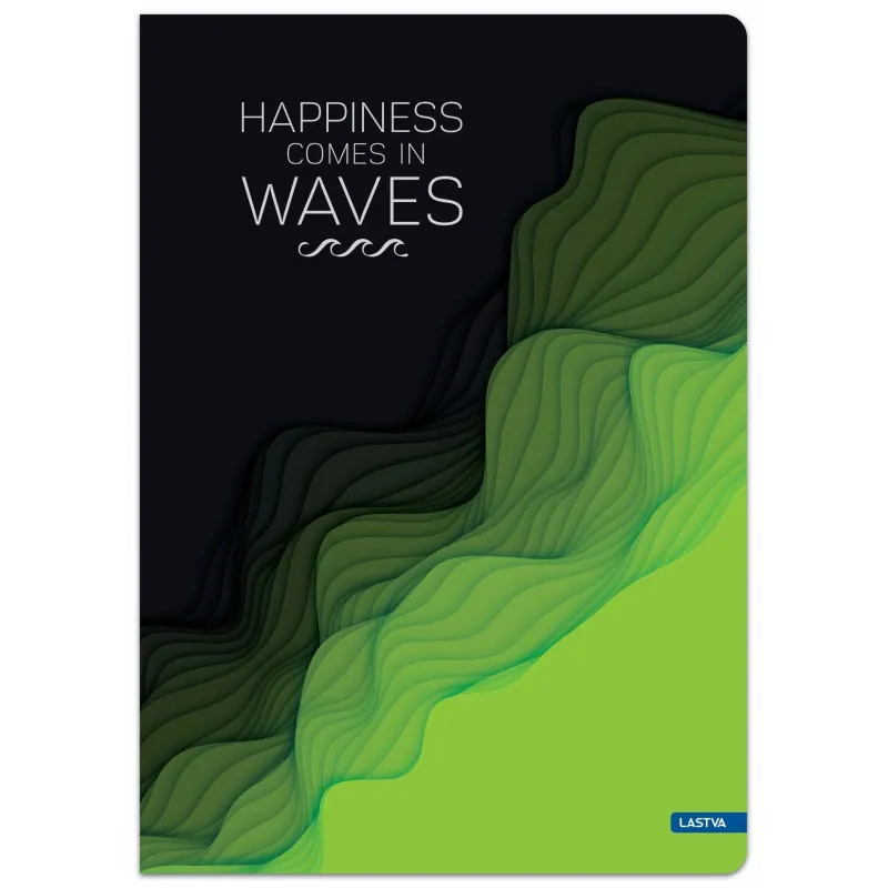 Burtnīca Lastva Waves, rūtiņu, A5, 96 lapas, ,krāsa-dizains tiek izvēlēts nejauši,