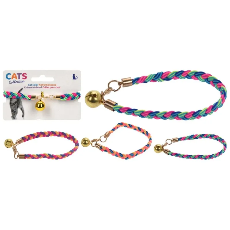 Kakla siksna kaķiem elastīga ar zvaniņu, 3veidi