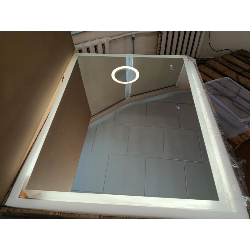 Discounted item - Aquamarine bathroom mirror with LED lighting 100x80 cm