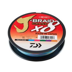 Pītā aukla DAIWA J-Braid Grand x8 0.10mm 7kg 150m Daudzkrāsaina