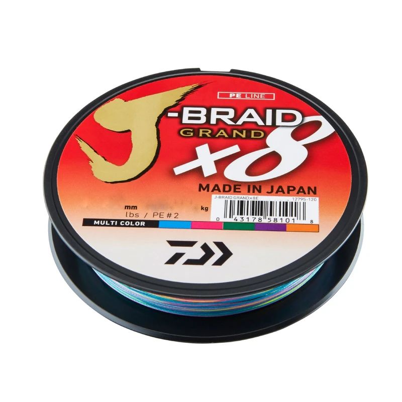 Pītā aukla DAIWA J-Braid Grand x8 0.10mm 7kg 150m Daudzkrāsaina