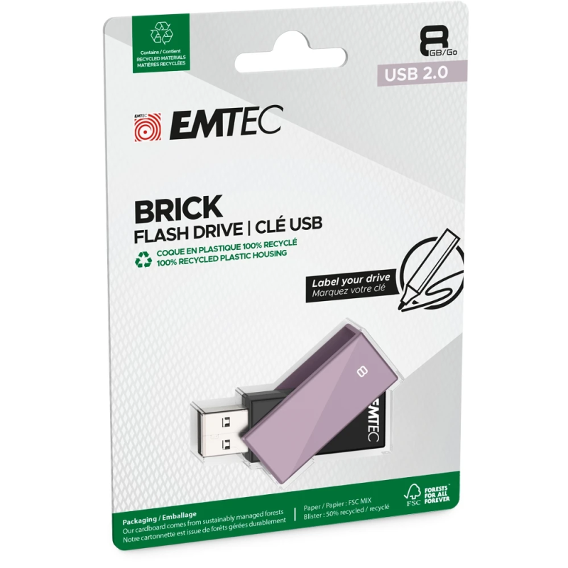 Emtec USB2.0 C350 8GB Brick Purple